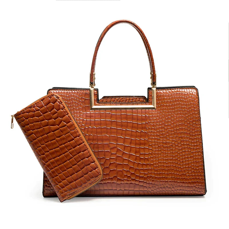 Conjunto de monedero y cartera de cuero