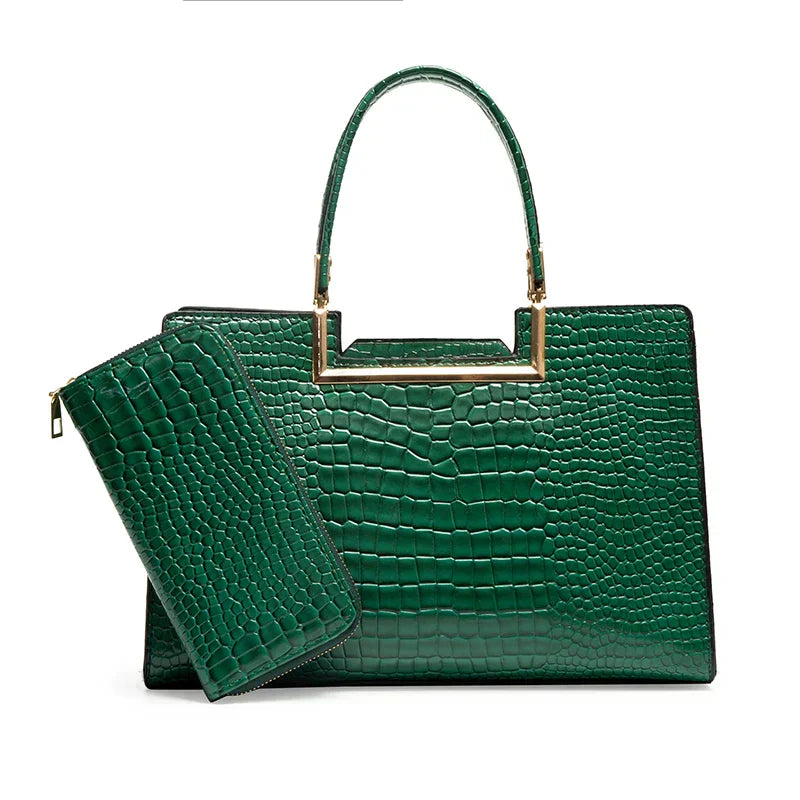 Conjunto de monedero y cartera de cuero