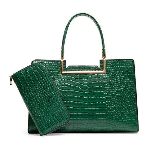 Conjunto de monedero y cartera de cuero